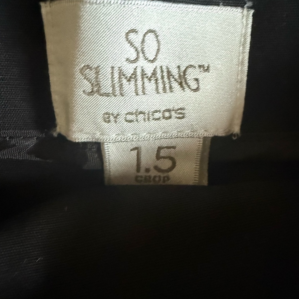 Chico’s Katharine Black 1.5 So Slimming Crop Pants Skinny Stretch size 10 - Picture 2 of 3